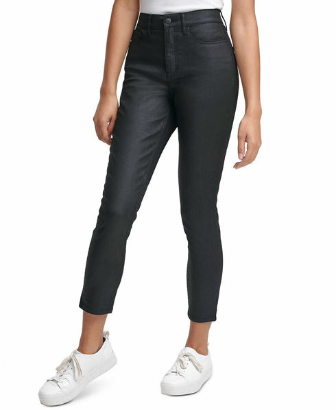 Calvin Klein Jeans Junior's High Rise Coated Skinny Jeans, Black, w25 $80